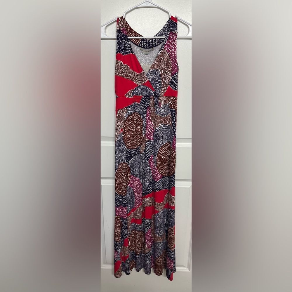 Boden Abstract Maxi Dress Sz 2P | Viscose Stretch | Send Offer | $150 Retail
